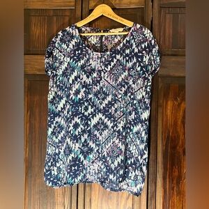 Pink Republic Geometric Print Top - Blue and Pink